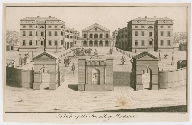 Een Uitzicht op het Foundling Hospital, Londen door English School