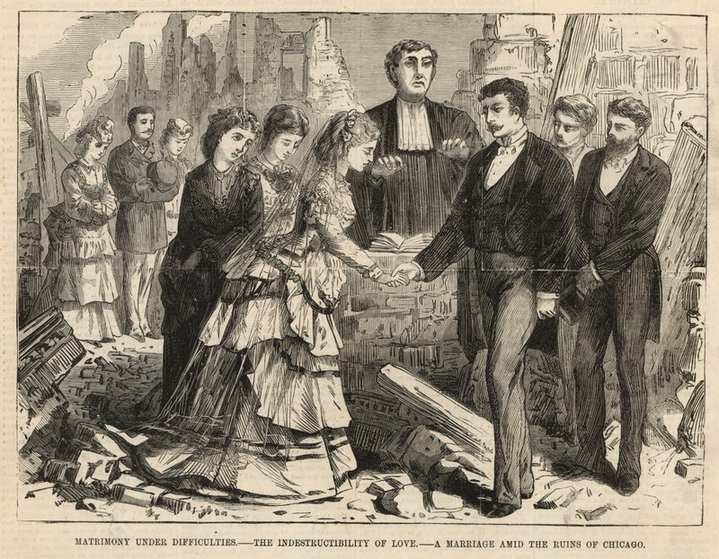 Een huwelijk te midden van de ruïnes van Chicago door English School