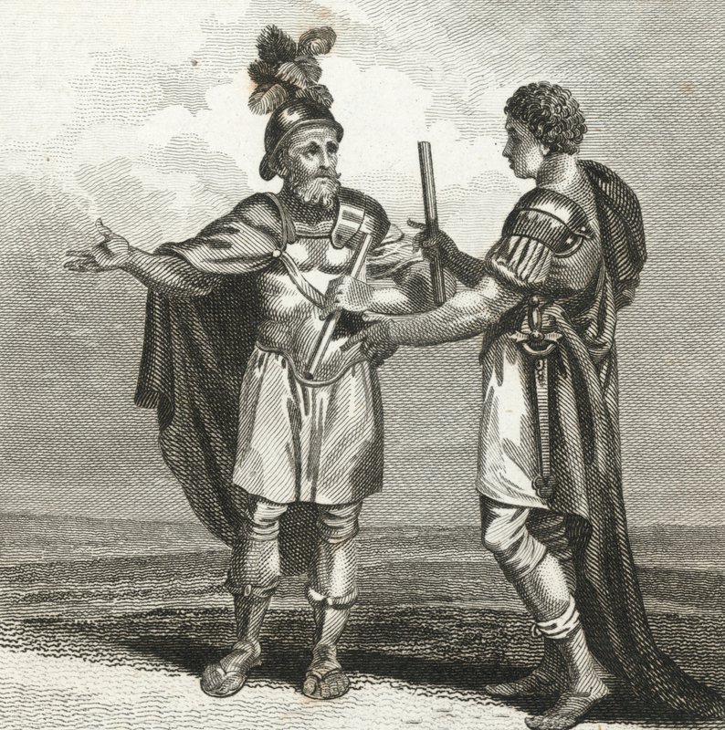 Een ontmoeting tussen Scipio en Hannibal door English School