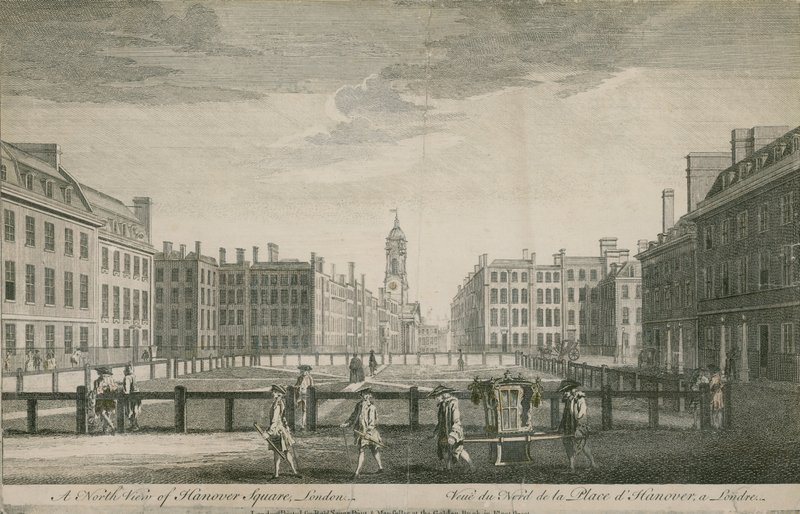 Een noordelijk uitzicht op Hanover Square, Londen door English School