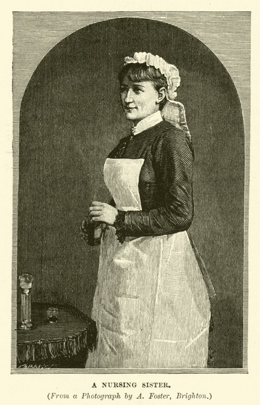 Een verpleegster (gravure) door English School
