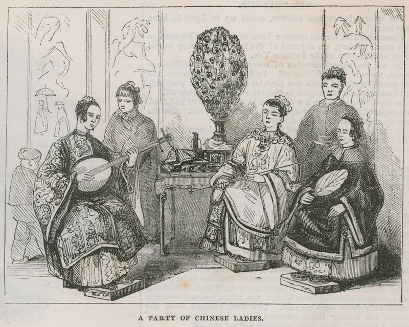 Een groep Chinese dames; Een bezoek aan de Chinese Collectie door English School
