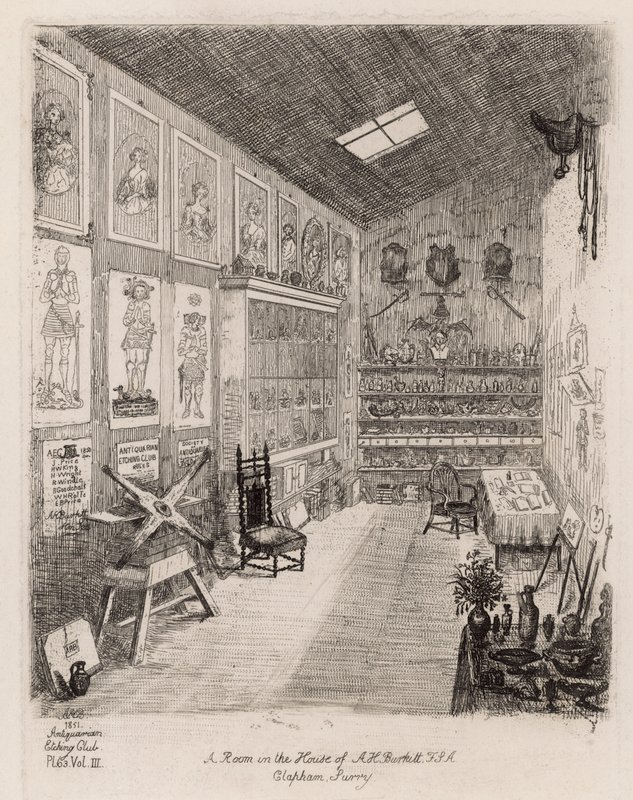 Een kamer in het huis van A H Burkitt, Clapham, Surrey door English School