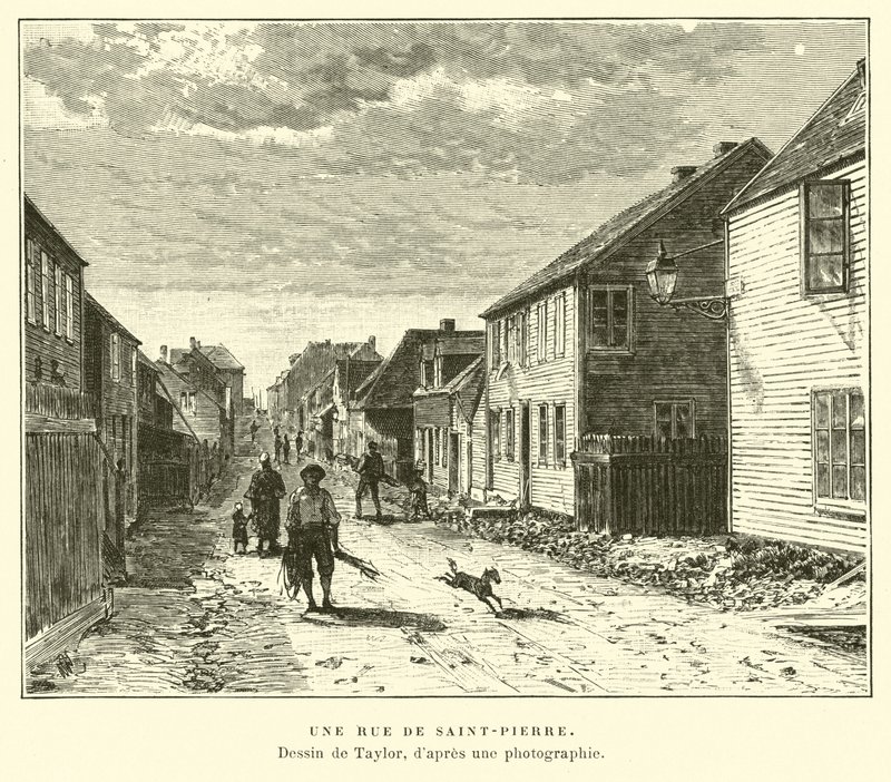 Een straat in Saint-Pierre, Saint Pierre en Miquelon door English School