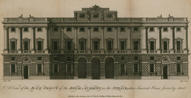 Een uitzicht op de achterkant van de Koninklijke Academie door English School