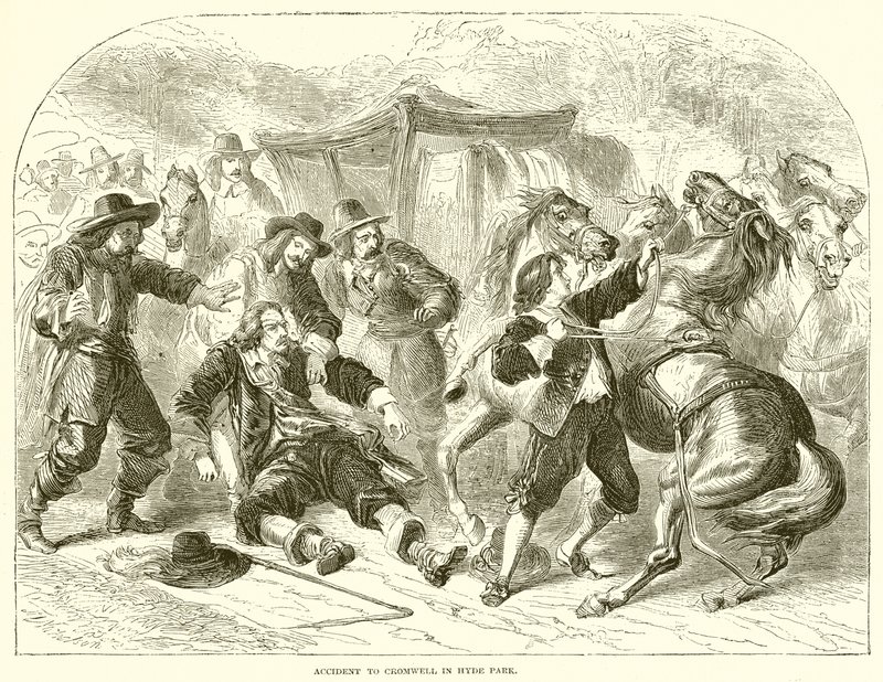 Ongeluk van Cromwell in Hyde Park door English School