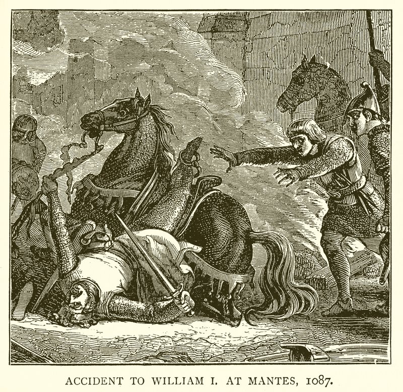 Ongeluk van Willem I bij Mantes, 1087 door English School