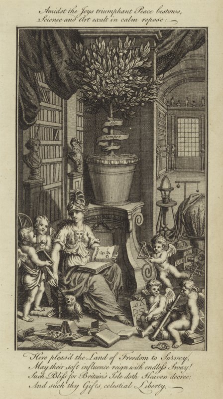 Te midden van de vreugde die triomfantelijke vrede schenkt, juichen wetenschap en kunst in kalme rust door English School