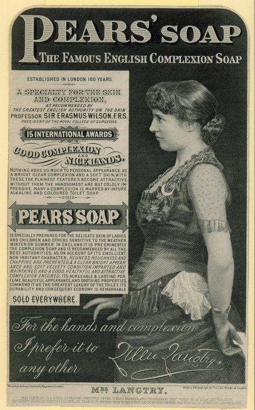 Advertentie voor Pears Soap met actrice Lillie Langtry door English School