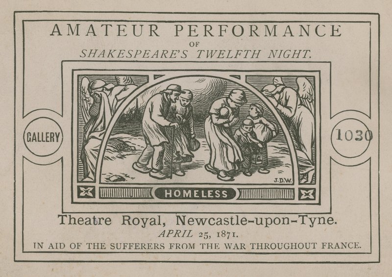 Advertentie voor een amateurvoorstelling van Shakespeares Twelfth Night door English School