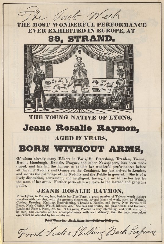 Advertentie voor een optreden van Jeane Rosalie Raymon door English School