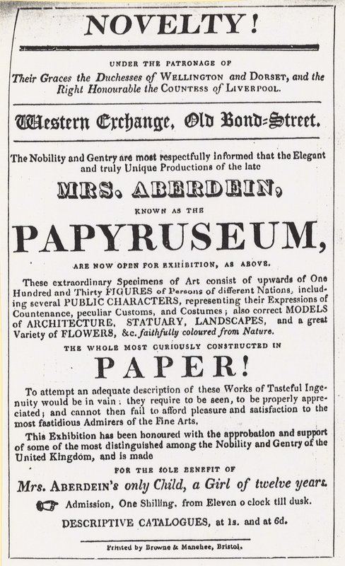 Advertentie voor een tentoonstelling van het Papyruseum door English School