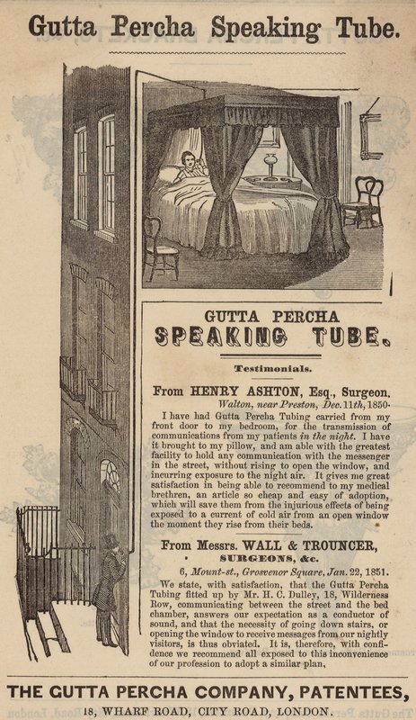 Advertentie voor de Gutta Percha Spreekbuis door English School