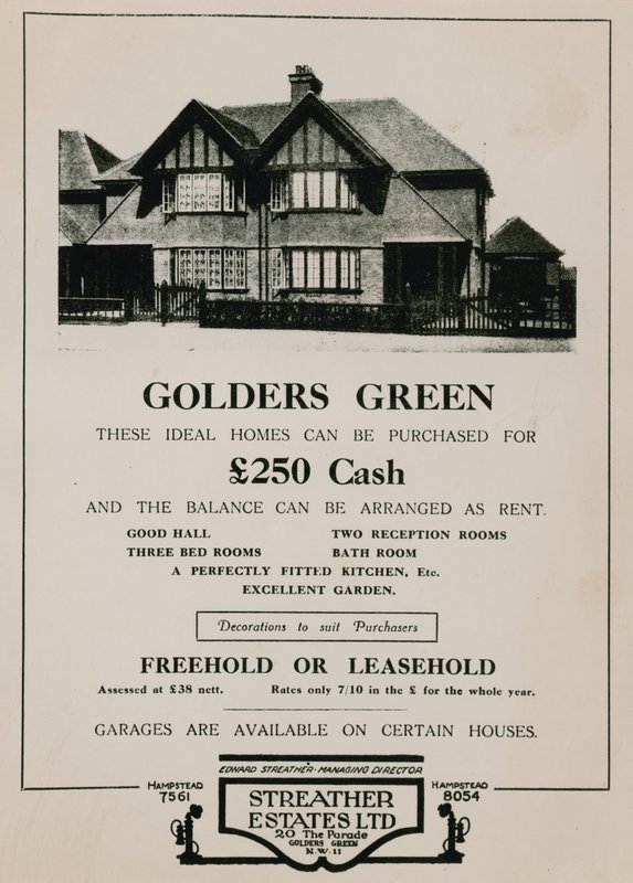 Advertentie voor de aankoop van een huis in Golders Green door English School