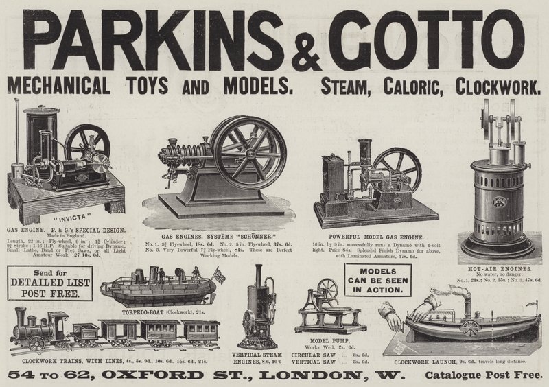 Advertentie, Parkins en Gotto door English School