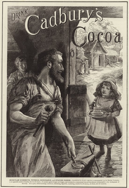 Advertentie voor Cadburys drinkchocolade door English School