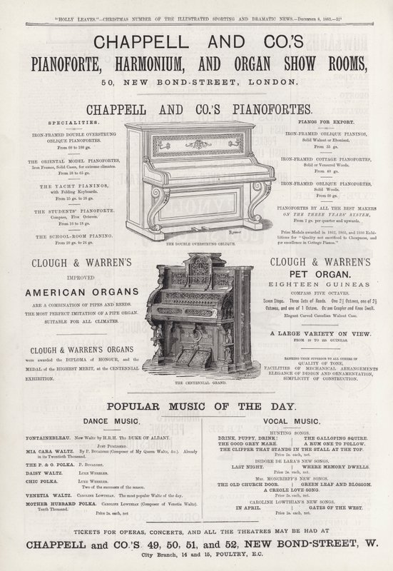 Advertentie voor Chappell en Co
