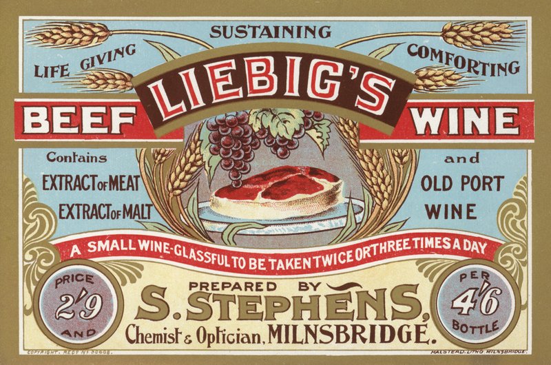 Advertentie voor Liebigs Beef Wine door English School