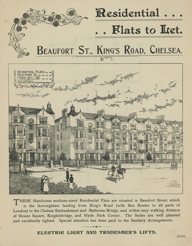 Advertentie voor te huur staande woonflats door English School
