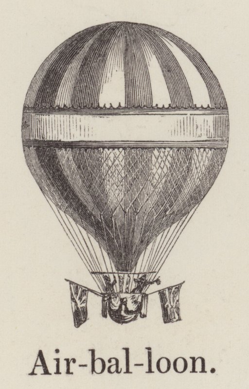 Luchtballon (gravure) door English School