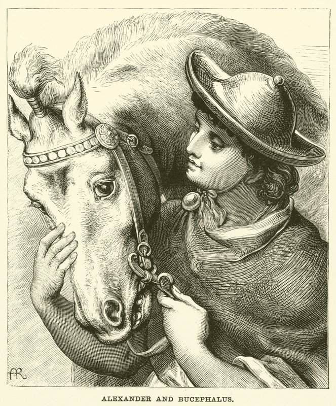 Alexander en Bucephalus door English School