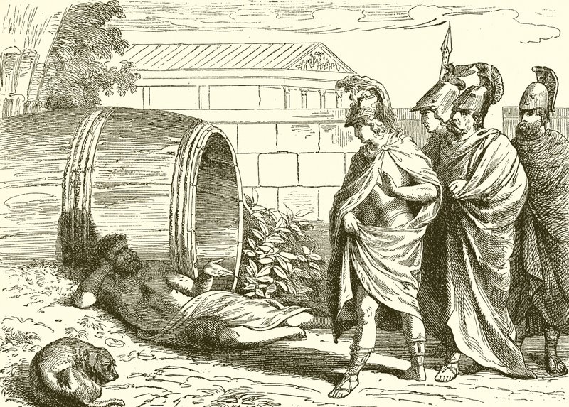 Bezoek van Alexander aan de Filosoof Diogenes door English School