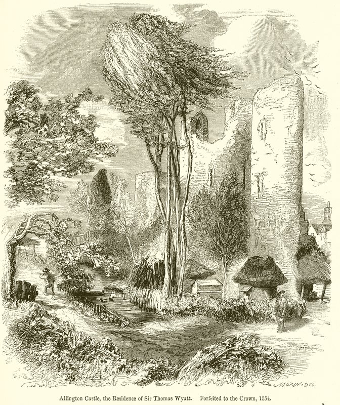 Allington Castle, de residentie van Sir Thomas Wyatt. Verbeurd verklaard aan de Kroon, 1554 door English School
