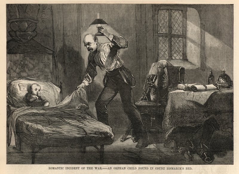 Een wees gevonden in het bed van Graaf Bismarck door English School