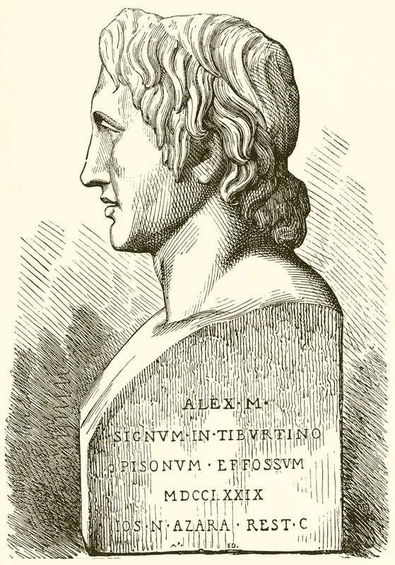 Oude buste van Alexander de Grote door English School