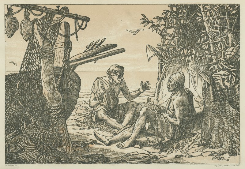 Oudgriekse vissers (litho) door English School