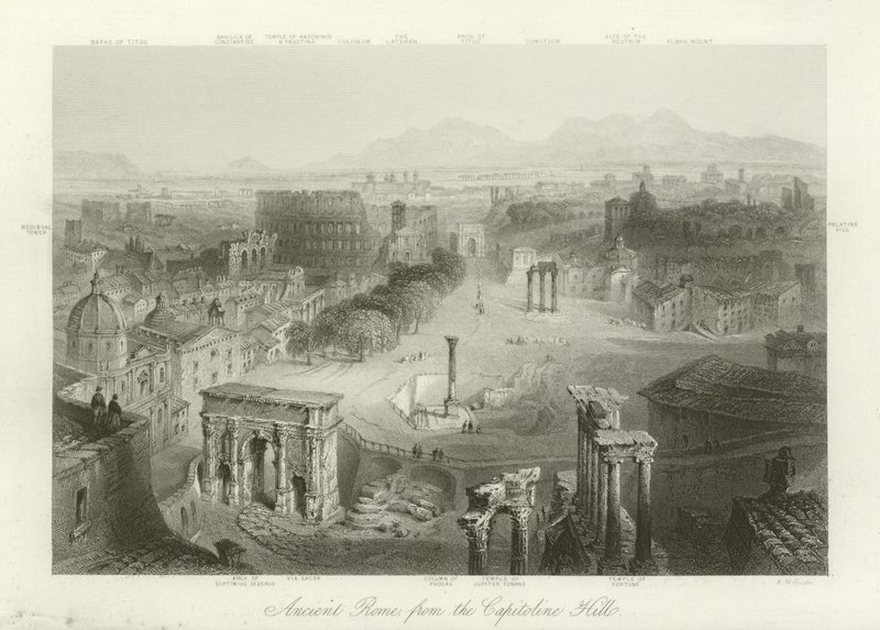 Oud Rome vanaf de Capitolijnse heuvels door English School