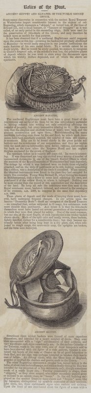 Oude Skippet en Hanaper in het Openbaar Archief (gravure) door English School