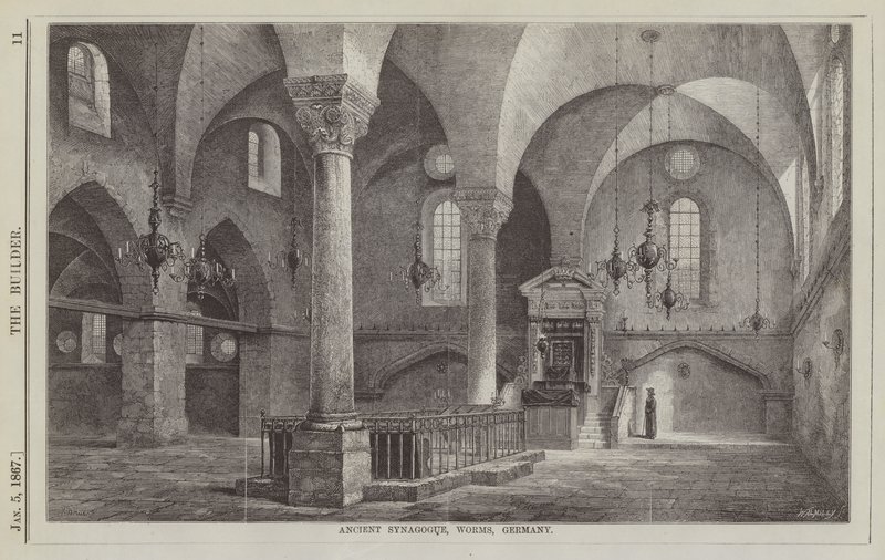 Oude Synagoge, Worms, Duitsland (gravure) door English School