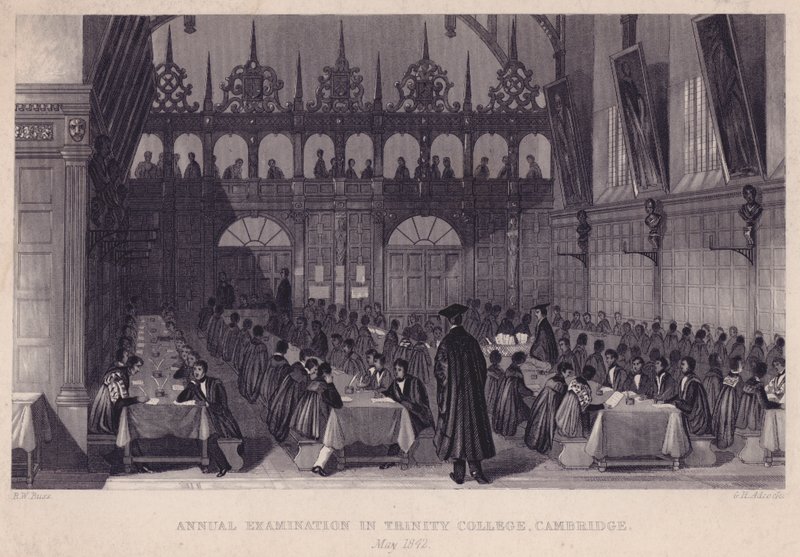 Jaarlijkse examen in Trinity College, Cambridge, mei 1842 door English School
