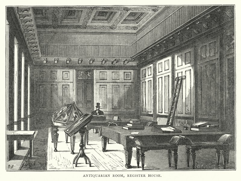 Antiquarische Kamer, Register House (gravure) door English School