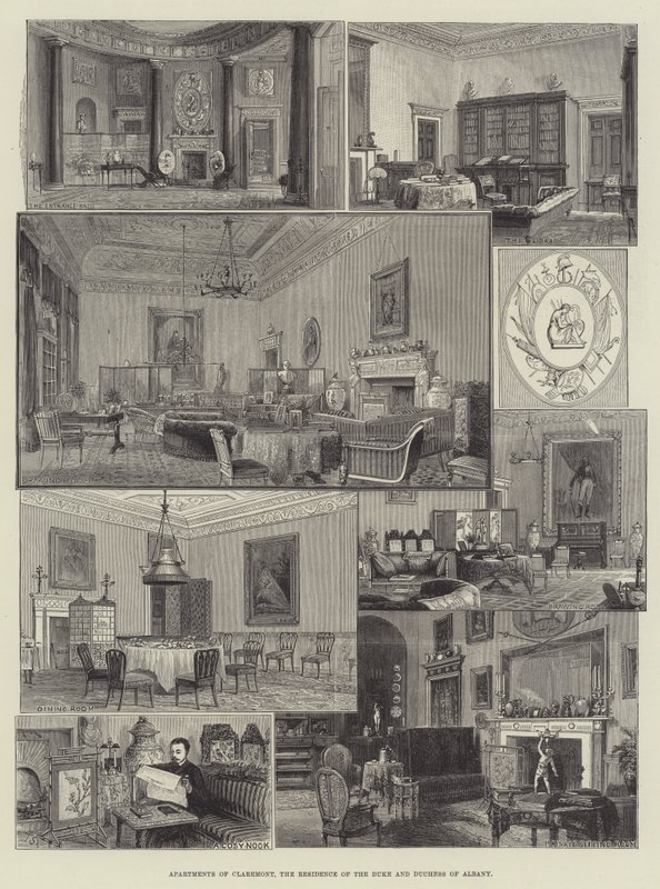 Appartementen van Claremont, de residentie van de hertog en hertogin van Albany door English School