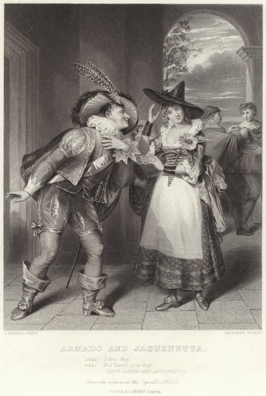 Armado en Jaquenetta, Liefdes Labeur Verloren, Act I, Scene II door English School