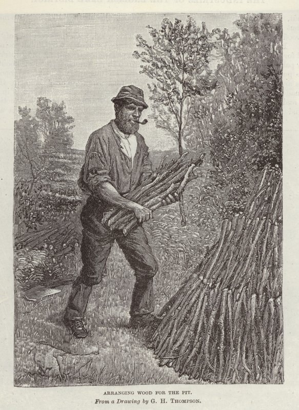 Hout rangschikken voor de kuil door English School