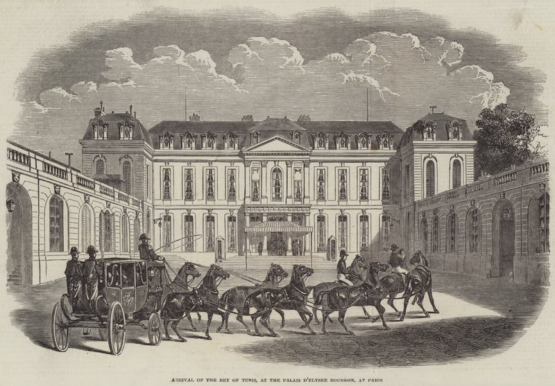 Aankomst van de Bey van Tunis, bij het Palais d