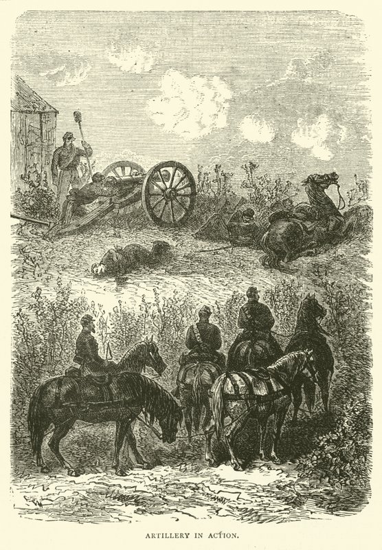 Artillerie in actie, oktober 1870 door English School