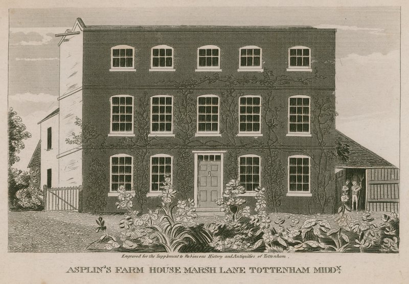 Asplins Boerderij, Marsh Lane, Tottenham, Londen door English School