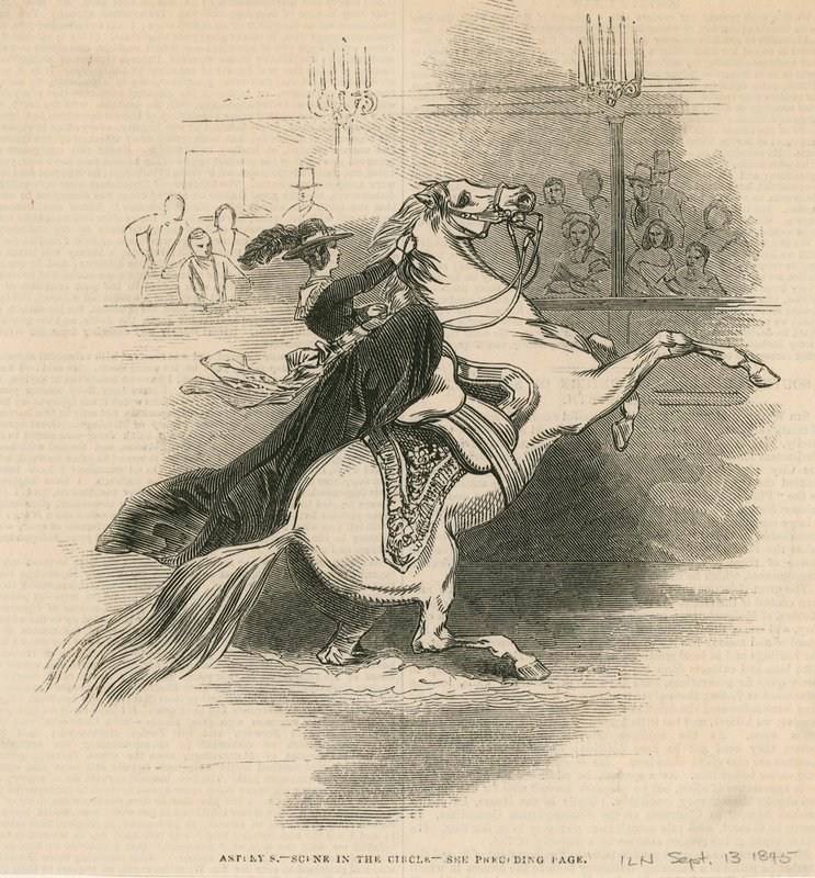 Astleys Amphitheatre, Londen - Scène in het circus door English School