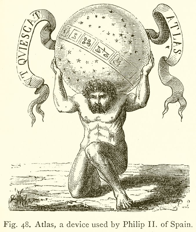 Atlas, een apparaat gebruikt door Filips II van Spanje door English School