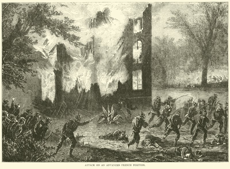 Aanval op een geavanceerde Franse positie, oktober 1870 door English School
