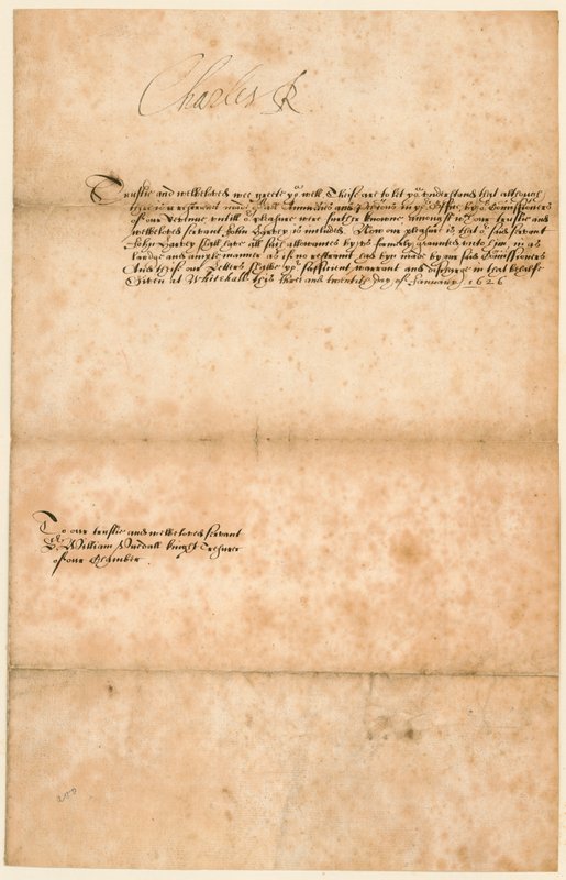 Handtekening van koning Karel I door English School