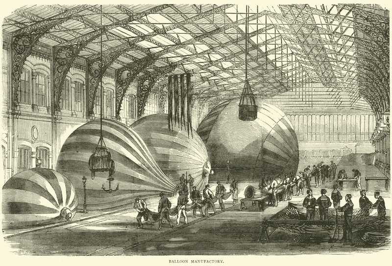 Ballonfabriek, oktober 1870 door English School