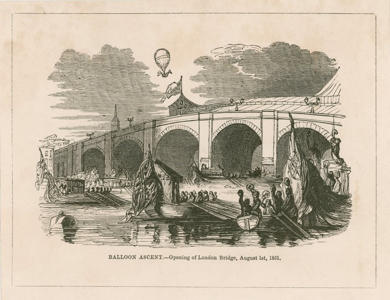 Ballonvaart bij de opening van de nieuwe London Bridge door English School