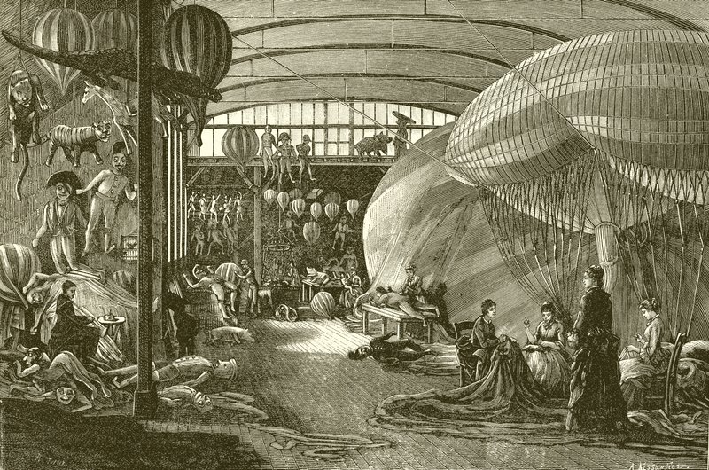 Ballonfabriek in Parijs door English School