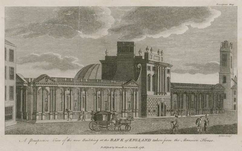 Bank of England, Westelijke Vleugel toegevoegd door Sir Robert Taylor, 1783 door English School