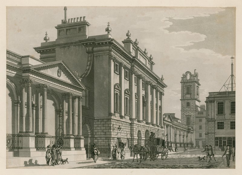 Bank of England, Westelijke Vleugel toegevoegd door Sir Robert Taylor, 1783 door English School